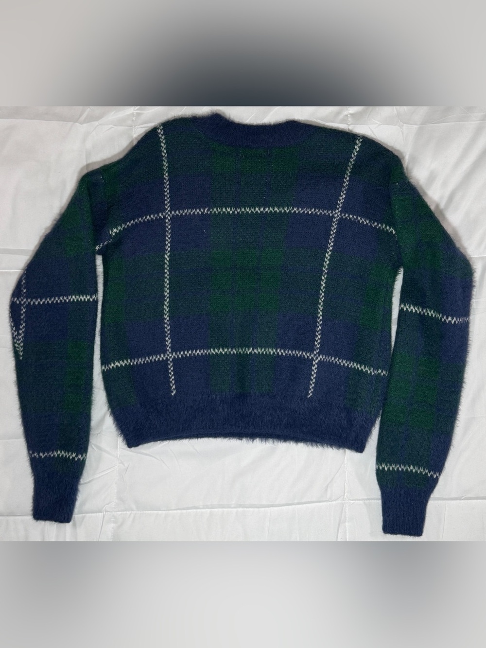 Navy & Green Windowpane Sweater